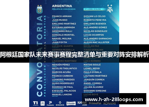 阿根廷国家队未来赛事赛程完整清单与重要对阵安排解析